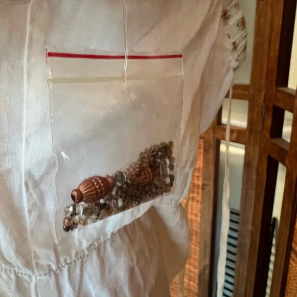 New Free People Sleeveless Boho Festival Top Beaded Size Large - Picture 3 of 11